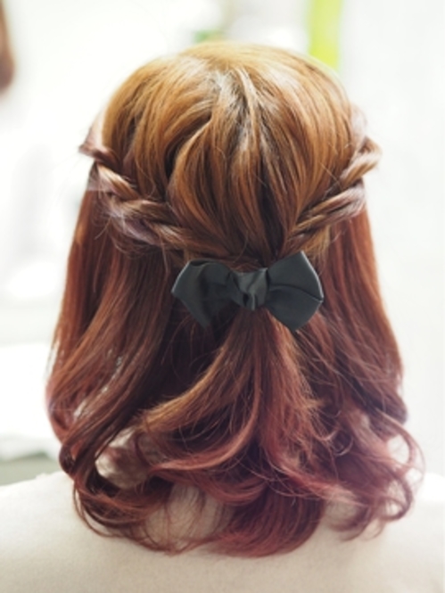 結婚式はハーフアップ編みこみの髪型が本命 結婚式 髪型 ヘア